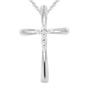 R.H. Macy & Co. Modern diamond Sterling Silver Cross Necklace